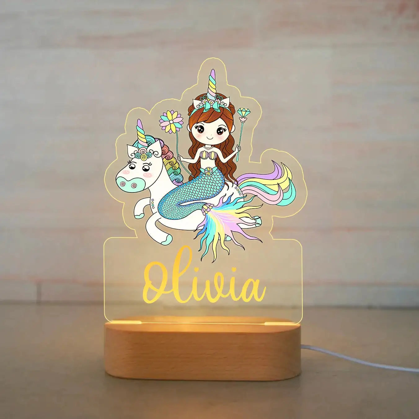 Personalized Children Animal Night Light Custom Name Acrylic Lamp for Baby Kids Bedroom Home Decoration Neonate Birthday  Gift