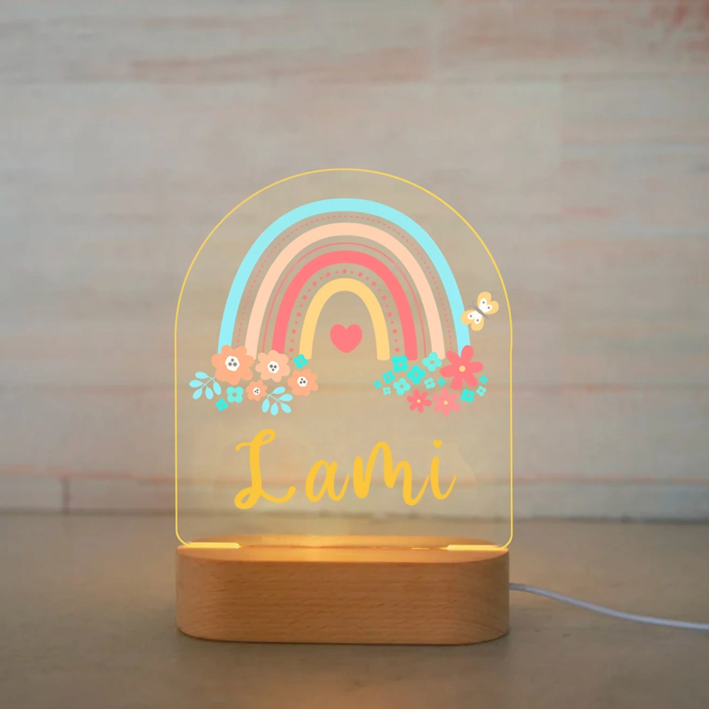 Personalized Children Animal Night Light Custom Name Acrylic Lamp for Baby Kids Bedroom Home Decoration Neonate Birthday  Gift