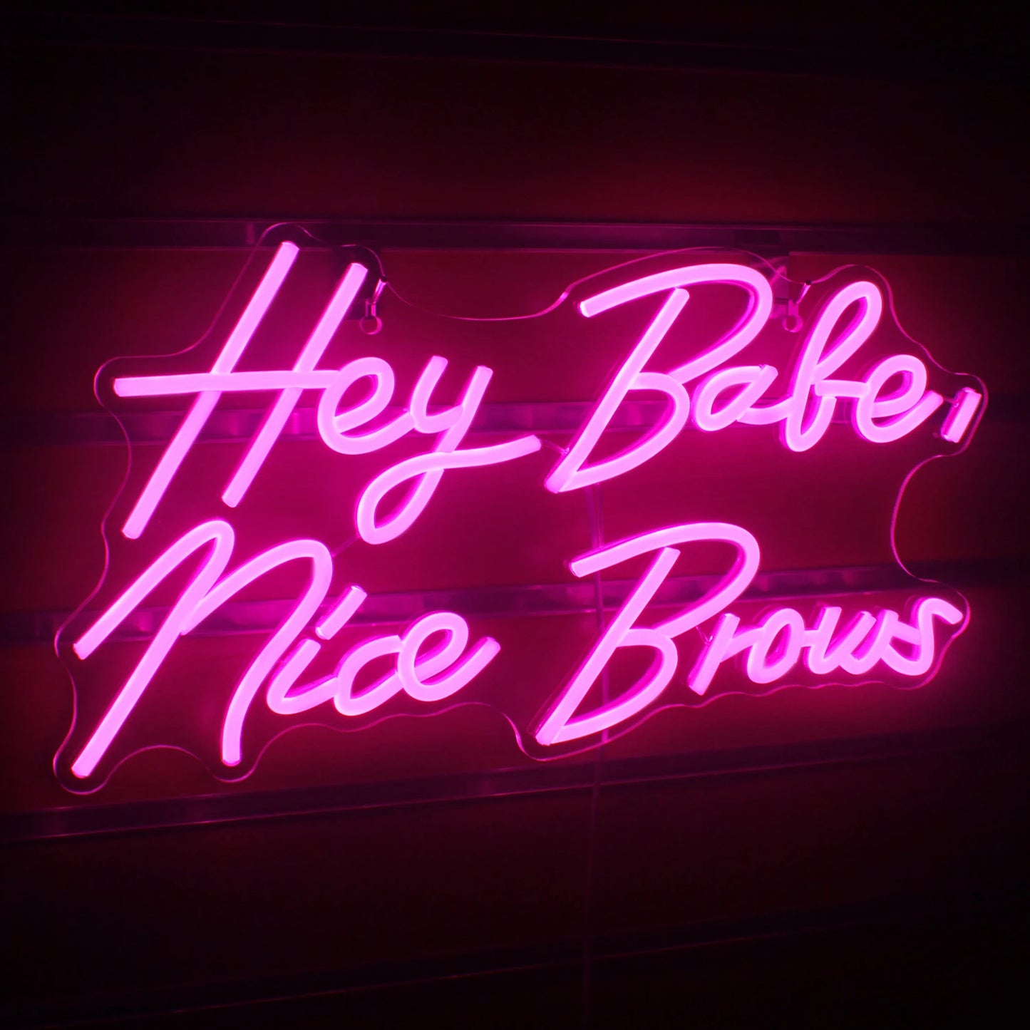 Neon Signs Hey Babe Nice Brows Nail shopLed Light Personalized Bedroom Home Office Cafe Party Wedding Wall Decoration Girl Women