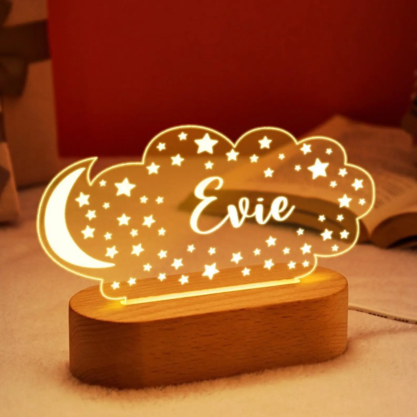 Custom Baby Kids USB Night Light Personalized Children Name Lamp Nursery Newborn Bedroom Home Decoration Birthday Souvenir Gift