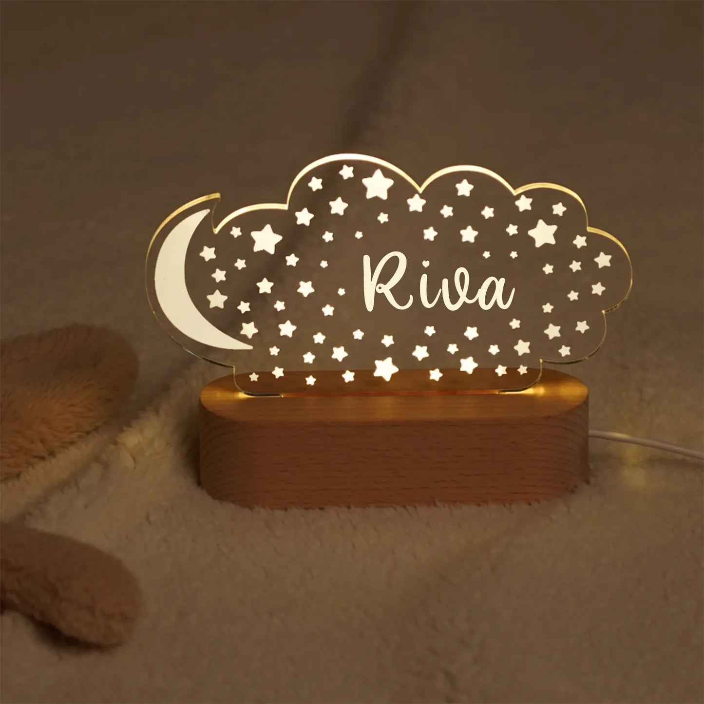 Custom Baby Kids USB Night Light Personalized Children Name Lamp Nursery Newborn Bedroom Home Decoration Birthday Souvenir Gift