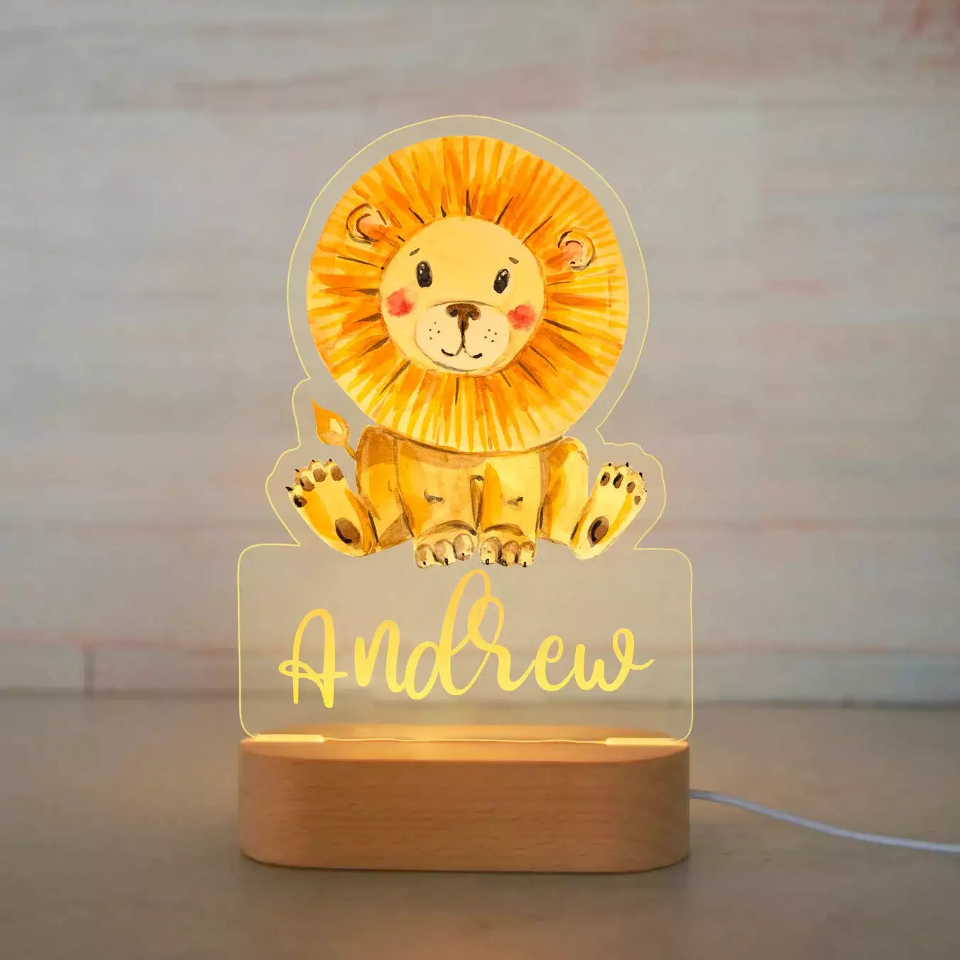 Personalized Children Animal Night Light Custom Name Acrylic Lamp for Baby Kids Bedroom Home Decoration Neonate Birthday  Gift