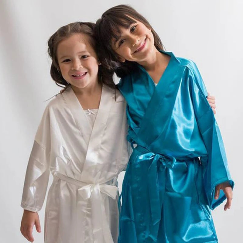 Birthday Girl&Mother of Birthday Girl Robe Satin Toddler Baby Women Princess Spa Party Favor Ladies Dressing Gift Kimono Robes