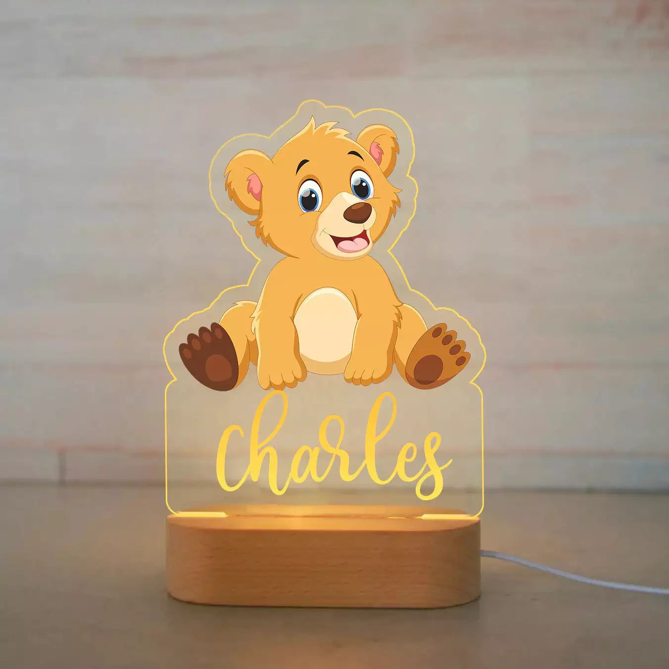 Personalized Children Animal Night Light Custom Name Acrylic Lamp for Baby Kids Bedroom Home Decoration Neonate Birthday  Gift