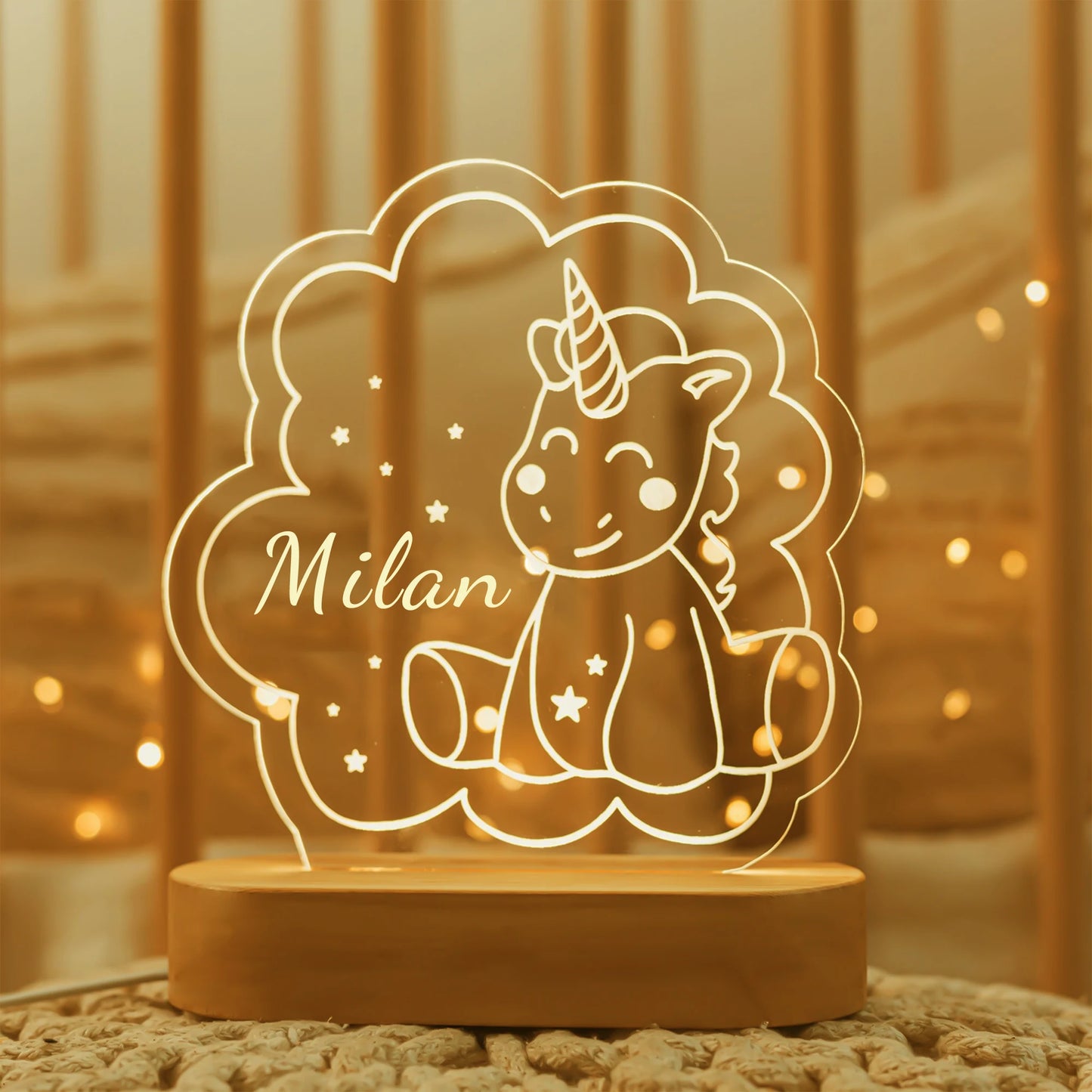 Custom Baby Kids USB Night Light Personalized Children Name Lamp Nursery Newborn Bedroom Home Decoration Birthday Souvenir Gift