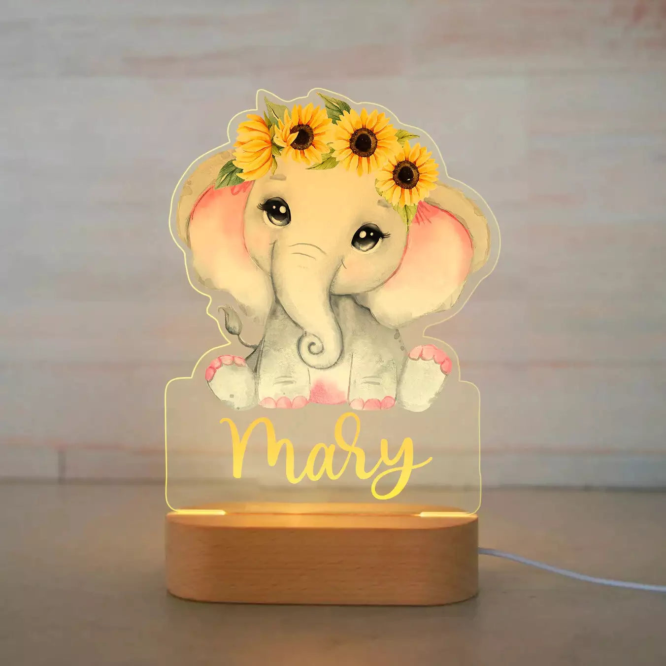 Personalized Children Animal Night Light Custom Name Acrylic Lamp for Baby Kids Bedroom Home Decoration Neonate Birthday  Gift