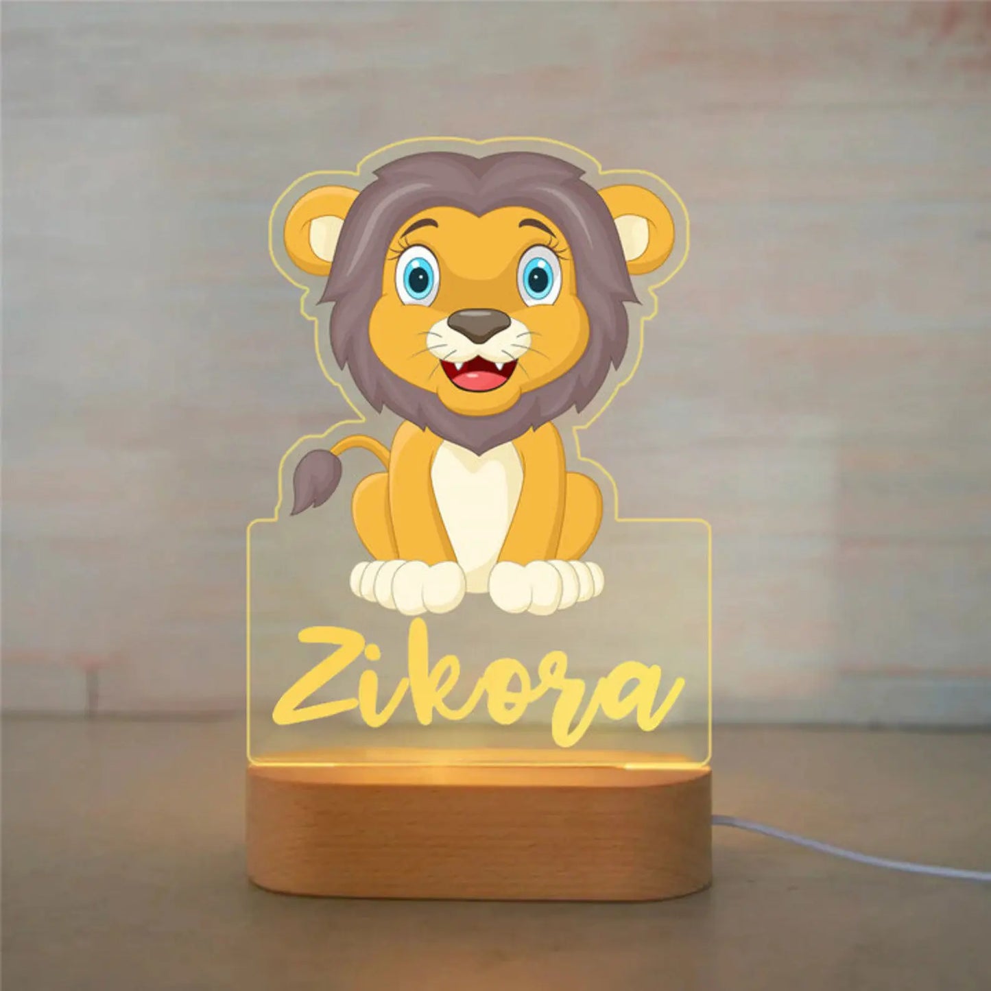 Personalized Children Animal Night Light Custom Name Acrylic Lamp for Baby Kids Bedroom Home Decoration Neonate Birthday  Gift